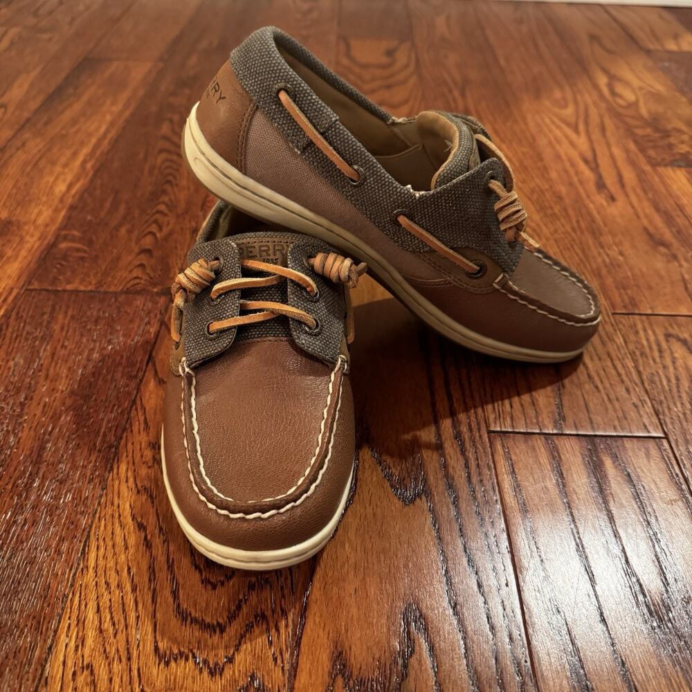 Sperry Top-Sider Songfish Boat Shoe Womens 6W Leather Canvas Preppy Deck EUC